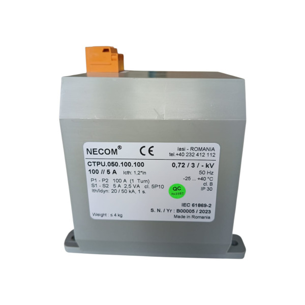 Necom ctpu.050.100.100 trasformatore di corrente 100/5a 0,72kv